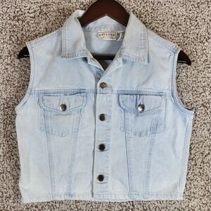 Arizona‎ Jean Company Women's Denim Vest Sleeveless Light Wash Medium